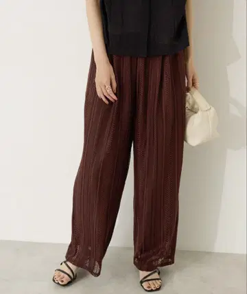 아메리칸 홀릭 기하학 레이스 이지 팬츠 브라운 L