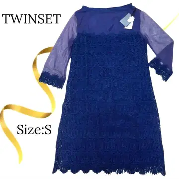 택 포함 미사용 TWINSET 트윈 세트 원피스 레이스 네이비
