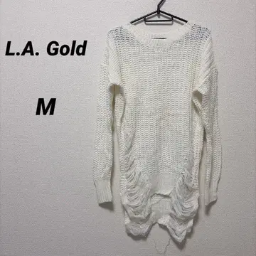 L.A. Gold [ M ] 프린지 니트 화이트