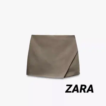 [ 단종 ] ZARA 몰 그레이 비대칭 스코트 스커트 M