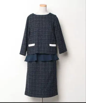 DRESS LAB 세레모니 수트 체크 셋업 네이비 L