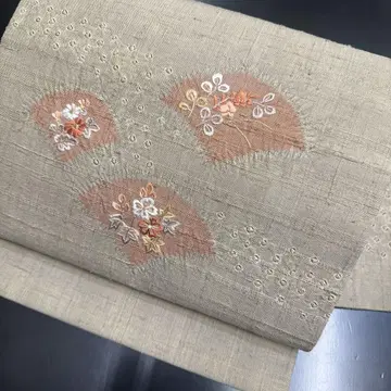 10-138 나고야 오비 9촌 새상품급 순수 실크 기모노 나고야 재단
