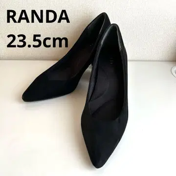 [컨디션 최상] RANDA 블랙 스웨이드 펌프스 23.5cm 스틸레토