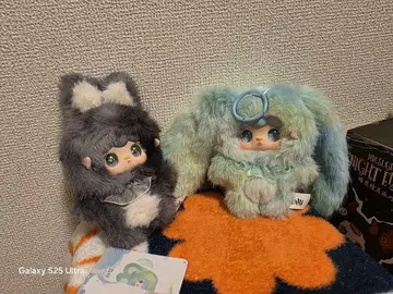 yooki 봉제 인형 hopping bunny 2체 세트