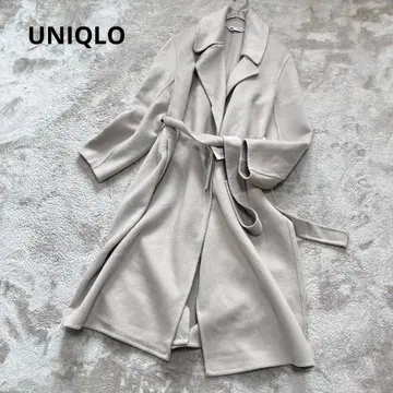 새상품 유니클로 콩트와르 데코토니에 더블 페이스 랩 코트 베이지 M