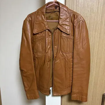 브라운 가죽 라이더 자켓 50s