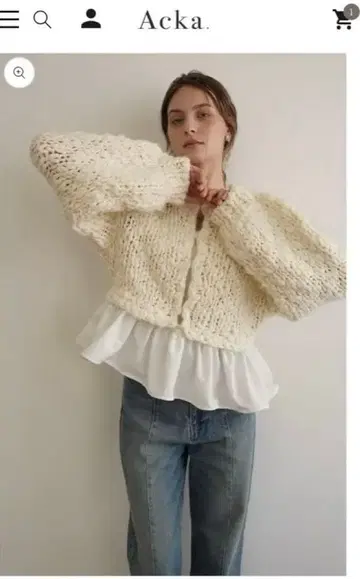 Acka. frill hand knit cardigan [ 새상품 ]
