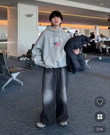 nugu 빈티지 워시 데님 팬츠 블랙 M