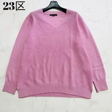 새상품급 23년 23구 울 캐시미어 빅 사이즈 워셔블 니트 스웨터 핑크