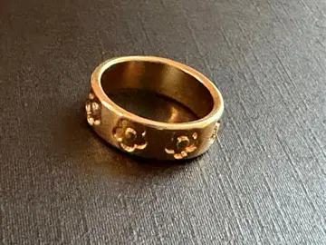 H.P.FRANCE 골드 컬러 꽃 무늬 반지 9.5호