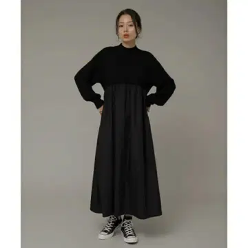 Sonny Lebel 모크넥 도킹 니트 원피스