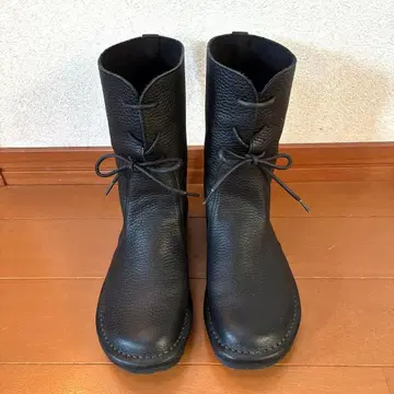 타비야 가죽 숏부츠 블랙 4E
