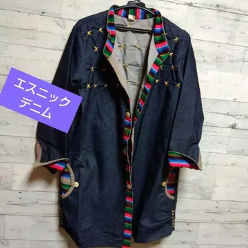 에스닉 데님 점퍼