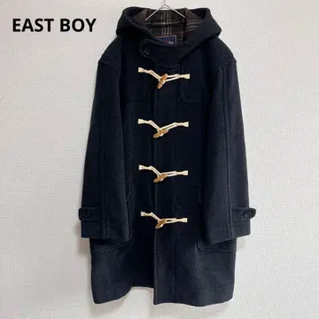 새상품급 이스트 보이 캐시미어 혼방 더플 코트 체크 M