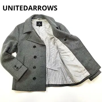 UNITED ARROWS 울 P 코트 더블 프레스 그레이