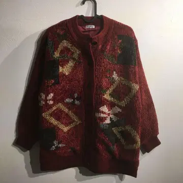 Pigalle 꽃무늬 패턴 니트 가디건 자켓