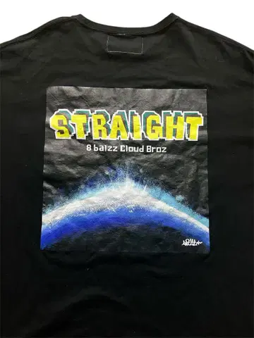 BLAZZWORKS 포켓 T셔츠 STRAIGHT 백 프린트 XL