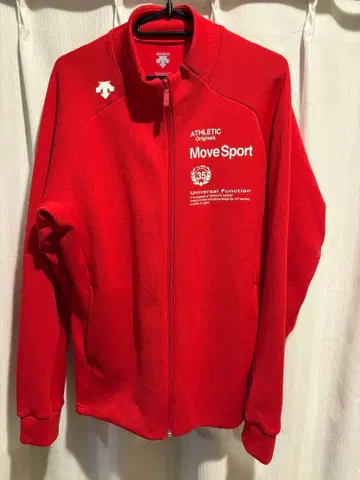 데상트 Move Sport 빨간색 집업 저지 골프 스포츠