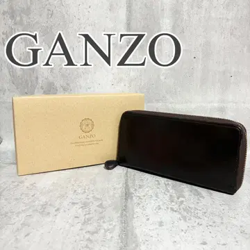 [ 새상품급 ] GANZO 간조 라운드 지퍼 장지갑 다크 브라운