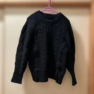 sacai 블랙 케이블 니트 스웨터