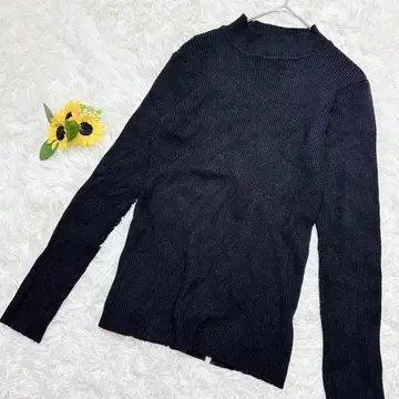 GRL 그레일 [ L ] 하이넥 스웨터 리브 니트 심플 스테디셀러 블랙