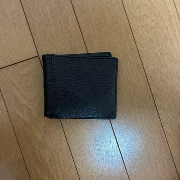 블랙 가죽 접이식 지갑
