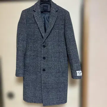 RAGEBLUE 그레이 계열 체크 피 코트