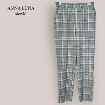 안나루나 ANNA LUNA 테이퍼드 팬츠 체크 가을/겨울 사양 스카이블루