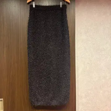 블랙 라메 믹스 타이트 스커트