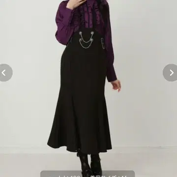 고딕풍 레이스 프릴 머메이드 레이스업 롱 원피스