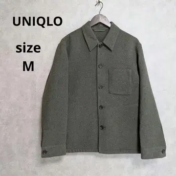 UNIQLO 더블 페이스 셔츠 자켓 올리브 M