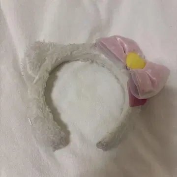 고양이 귀 머리띠 핑크 리본 포함