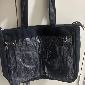 이타백 등에 사용할 수 있는 블랙 나일론 토트백
