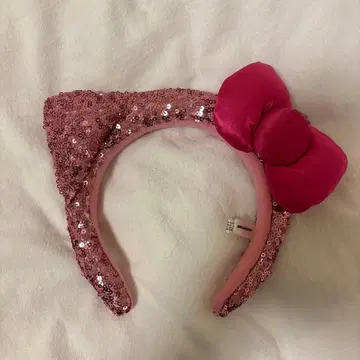 핑크 고양이 귀 머리띠 스팽글