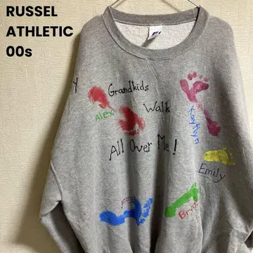 00s RUSSEL ATHLETIC 맨투맨 발 모양 페인트