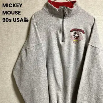 90s USA제 Disney 미키마우스 하프 지퍼 맨투맨