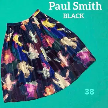 초레어 Paul Smith BLACK 턱 플레어 스커트 38