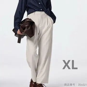 [ GU ] 턱 와이드 팬츠 XL 내추럴