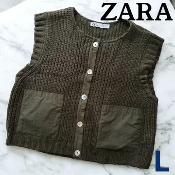 ZARA 자라 베스트 니트 그린 계열 숏 기장 L 가을/겨울