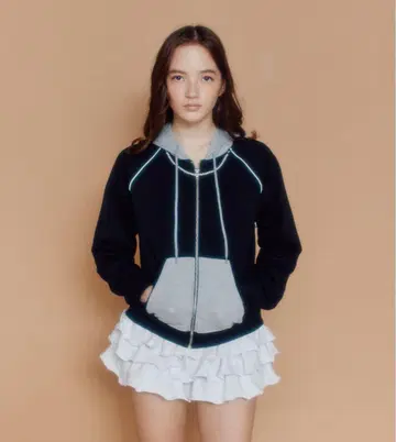 FCMM 바이컬러 집업 후디 후드티