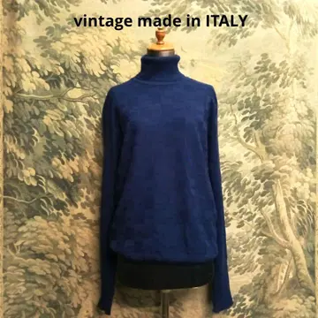 ITALY vintage 기하학 터틀넥 니트 이탈리아