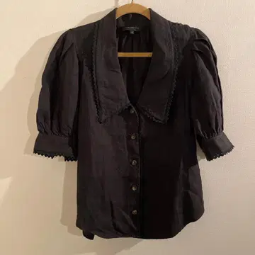 LEE MATHEWS 린넨 퍼프 슬리브 블라우스