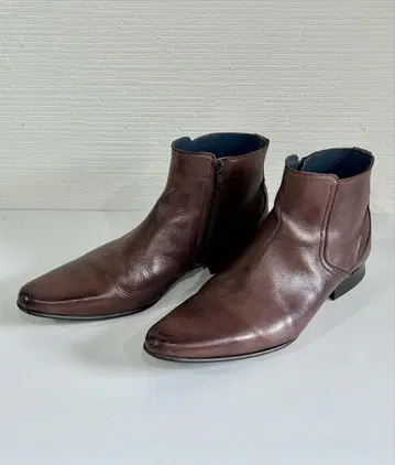 around the shoes 43 브라운 가죽 집업 부츠