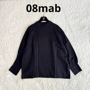 08mab 린넨 블라우스 린넨 100% 블랙 루즈핏 빅 사이즈 쉘 버튼