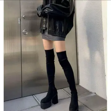 EMODA 스퀘어 핏 롱 부츠 M 사이즈