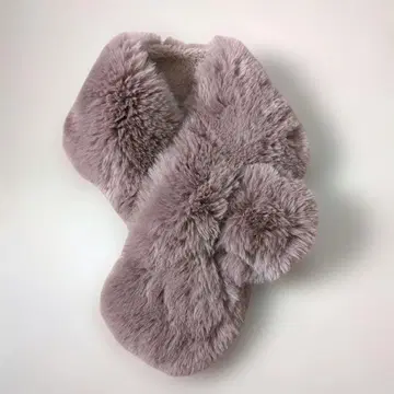 NATURAL BEAUTY 인조 모피 티펫 브라운