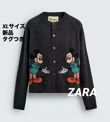 [ 완판템 ] ZARA 미키마우스 울 가디건 XL 사이즈 새상품 택 포함