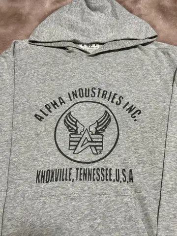 ALPHA INDUSTRIES 그레이 후드티
