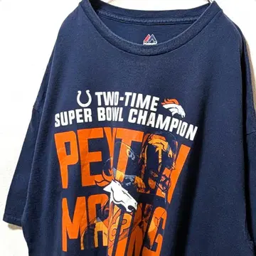 마제스틱 NFL 덴버 브롱코스 빅 로고 T셔츠 네이비 2XL 구제 의류