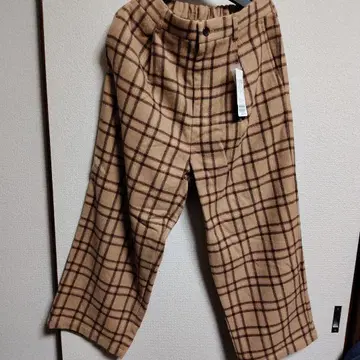 인헤릿 체크 무늬 배기 팬츠